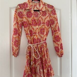 Zara Floral Pink and Orange Dress
